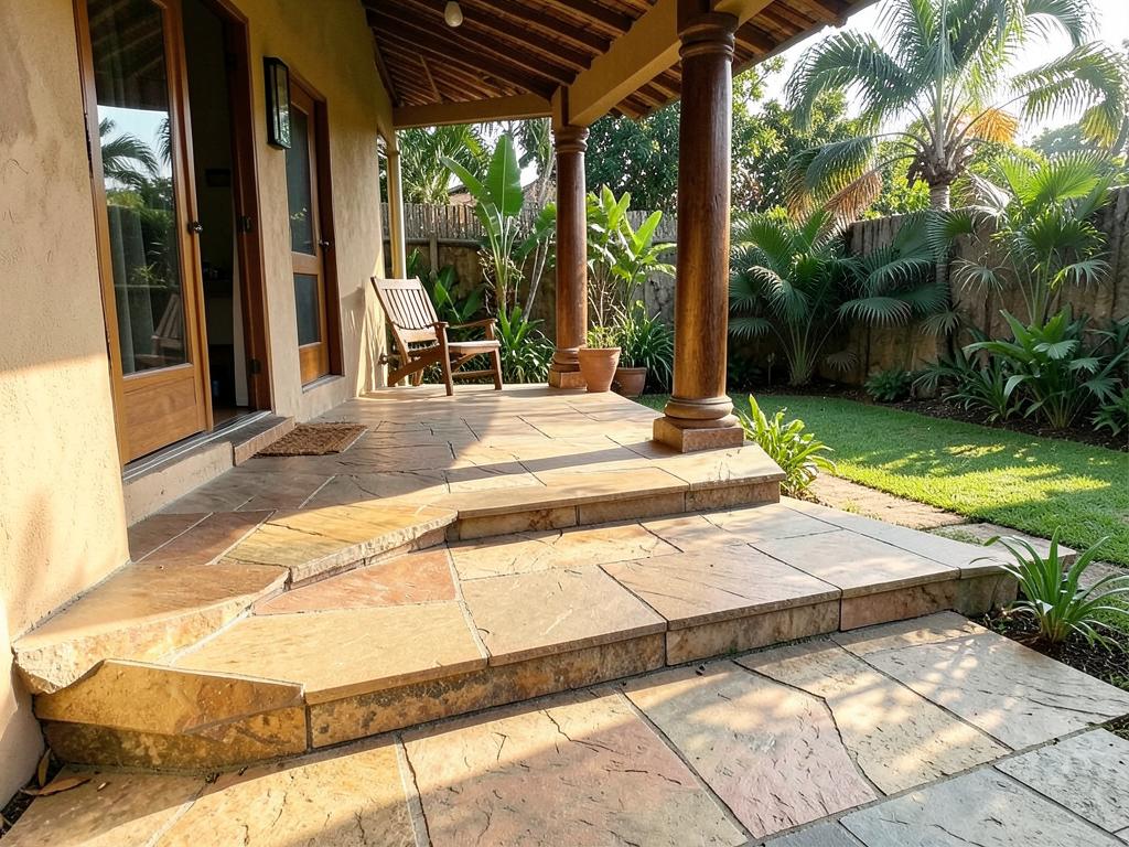 Illustrative project: Mazeras stone flooring on an outdoor veranda
